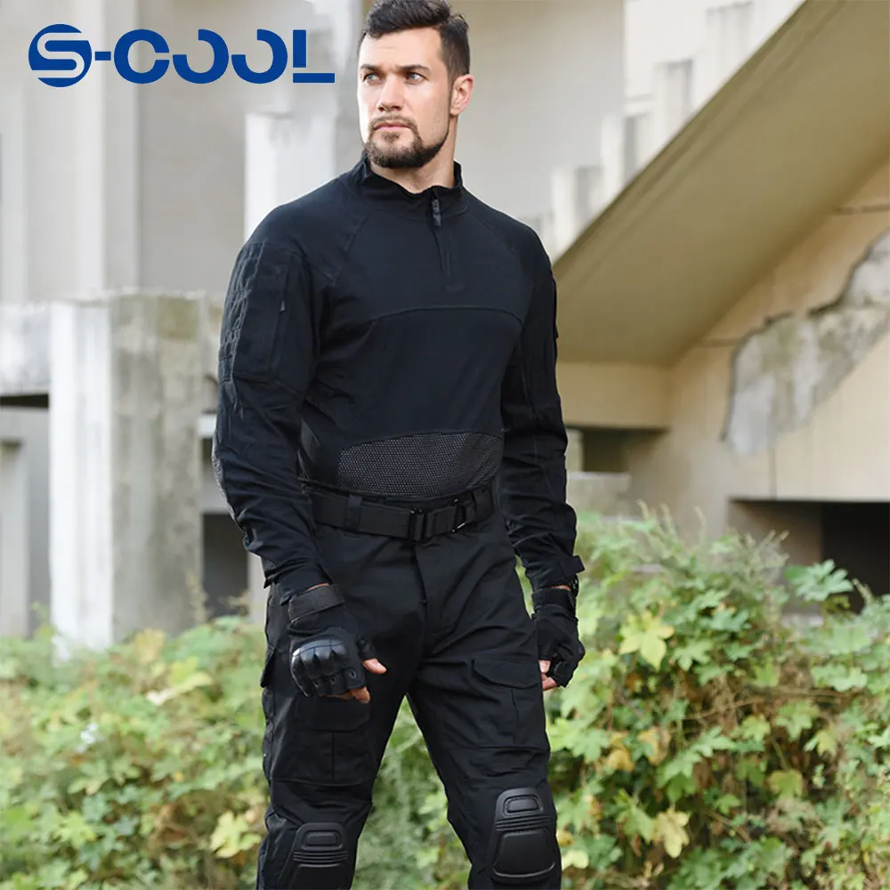 Tactical Suit Long Sleeves Outdoor Tactical Uniform  Combat Clothing Multicam Shirts Pants Set Camouflage Hunting T-Shirt