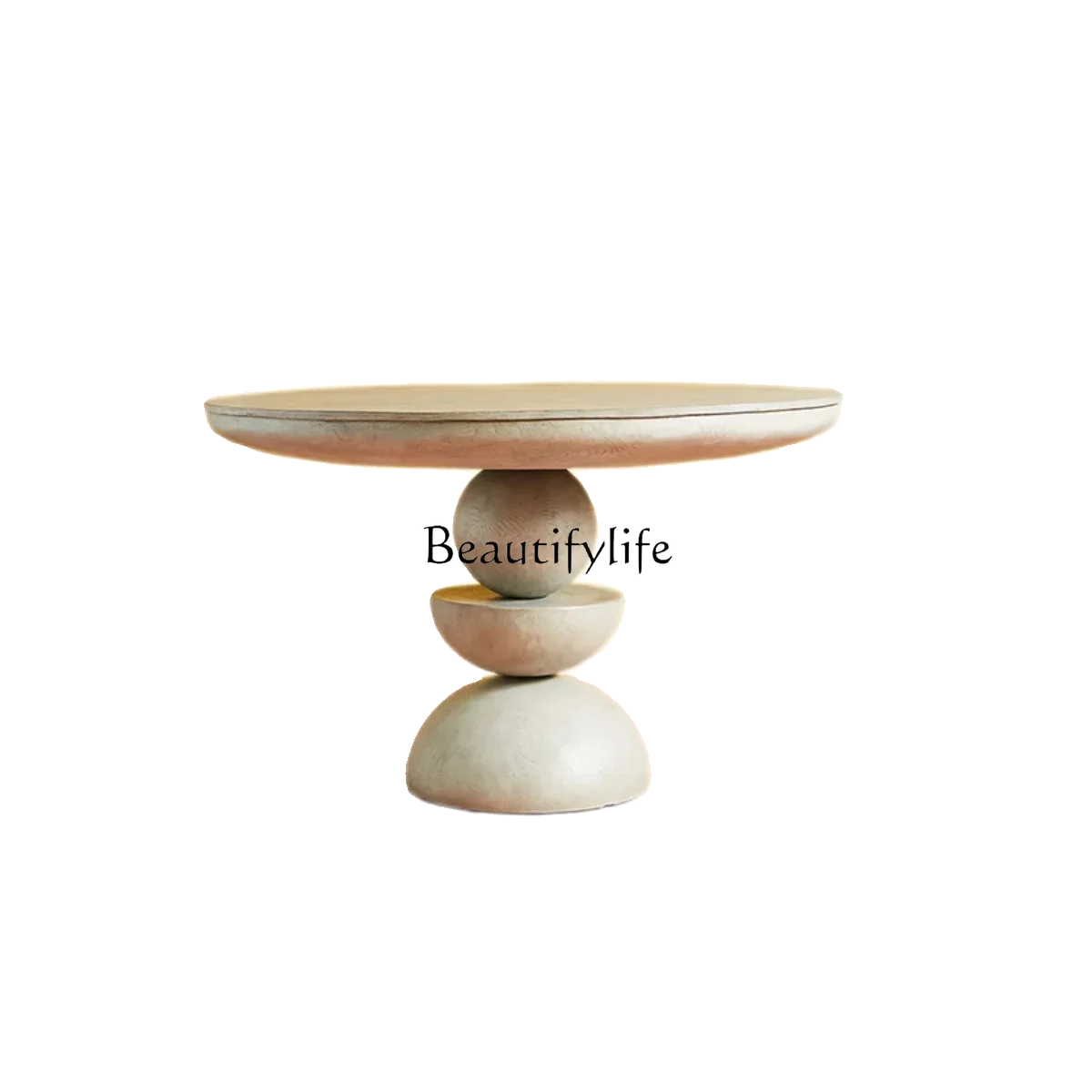 

LAmerican light luxury solid wood round dining table