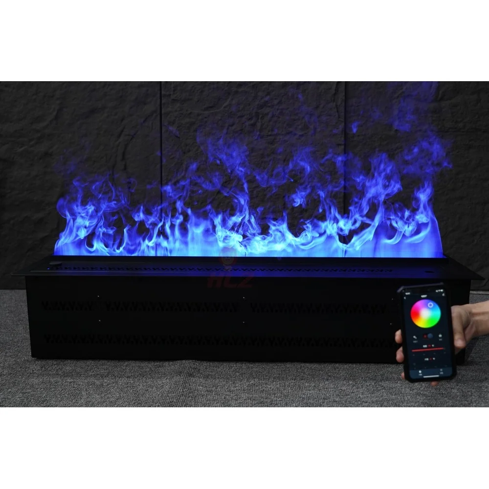 Wholesale 1m Automatic 3D LED Flame Decor Water Vapor Fireplace Insert Best Price Customizable For Modern Hotel Villa Living