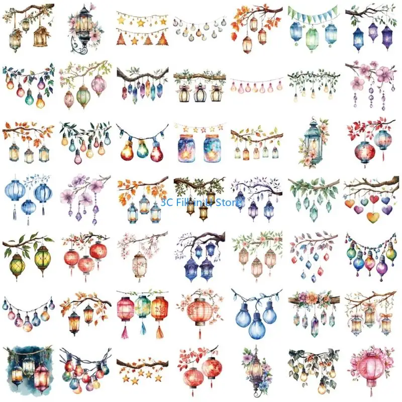 G8TA 50Counts Sticker trang trí nhãn dán thẩm mỹ chống nghệ thuật cho máy tính xách tay của máy tính xách tay điện thoại máy tay