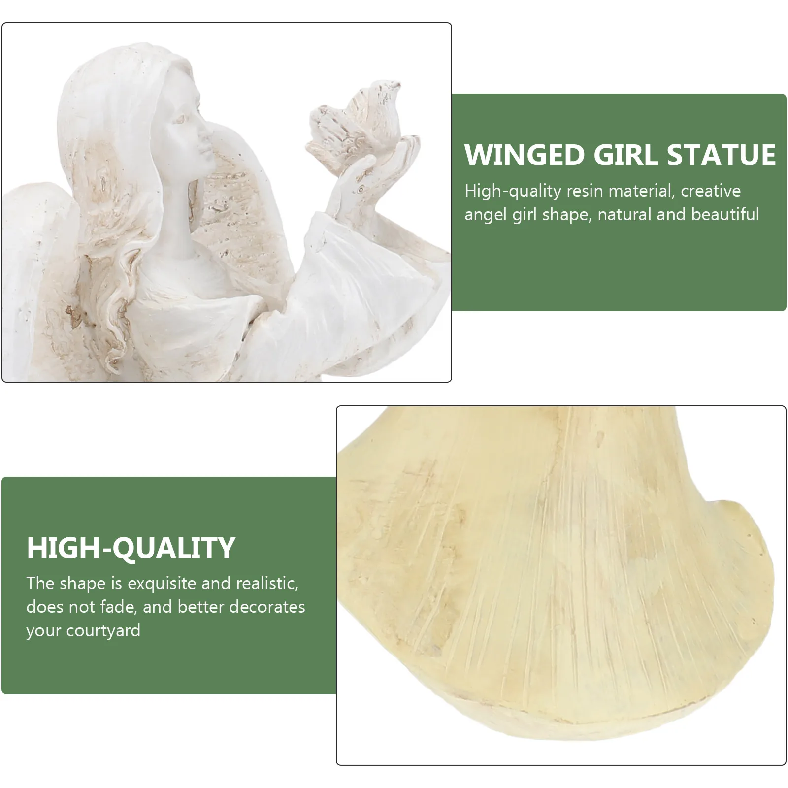 Resin Angel Statues Outdoor Decoration Durable Delicate Home Accent Courtyard Sculpture Gifts Birthday Housewarming