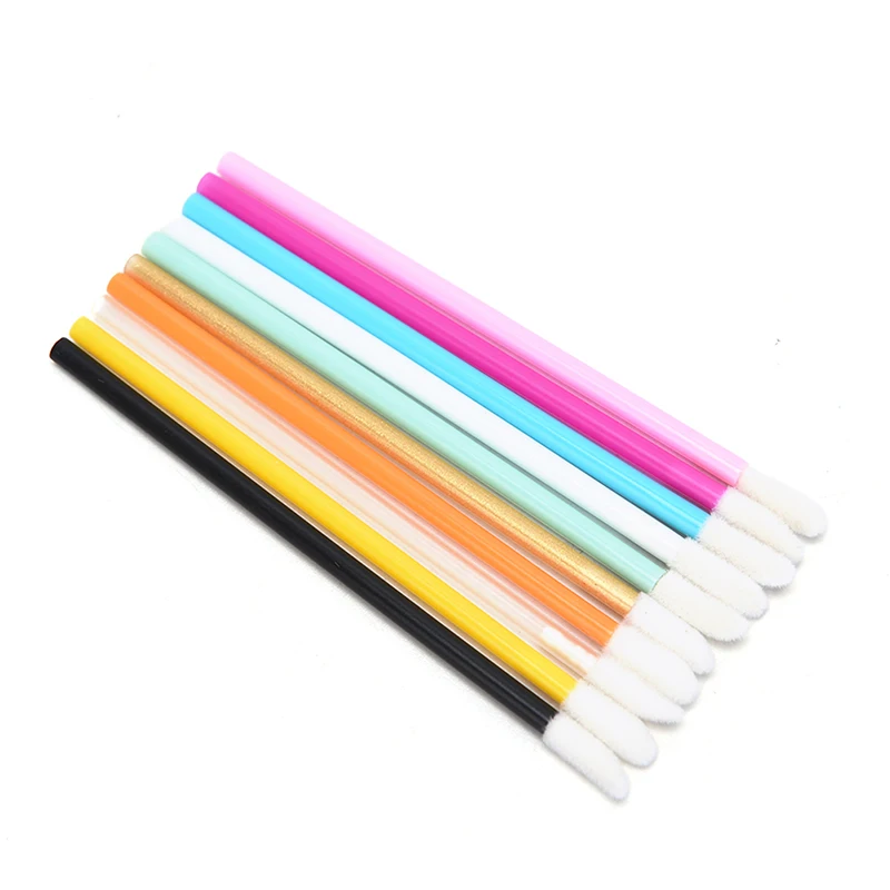 50 pcs Disposable hollow lip brush Soft Lipstick Mascara Wands Applicators Eyelash Cleaner Cosmetic brushes women Make Up Tools