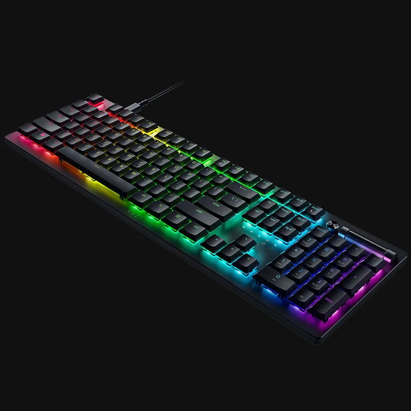 لوحة مفاتيح Razer DeathStalker V2 سلكية للألعاب لوحة ألومنيوم متينة-متعددة الوظائف زر الأسطوانة والوسائط-Chroma RGB