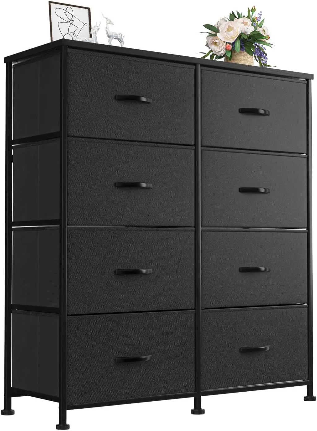 Comfort corner Dresser for Bedroom with 8 Drawers, Tall Chest of Drawers, Fabric Closet Dresser