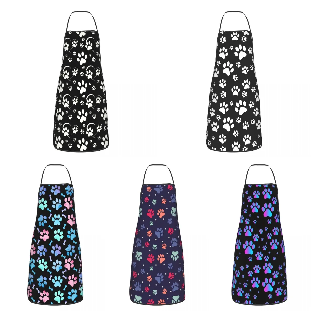 Dog Paw Print Aprons for Women Men Puppy Paws Pattern Adult Unisex Kitchen Chef Bib Tablier Cuisine Cooking Baking Gardening