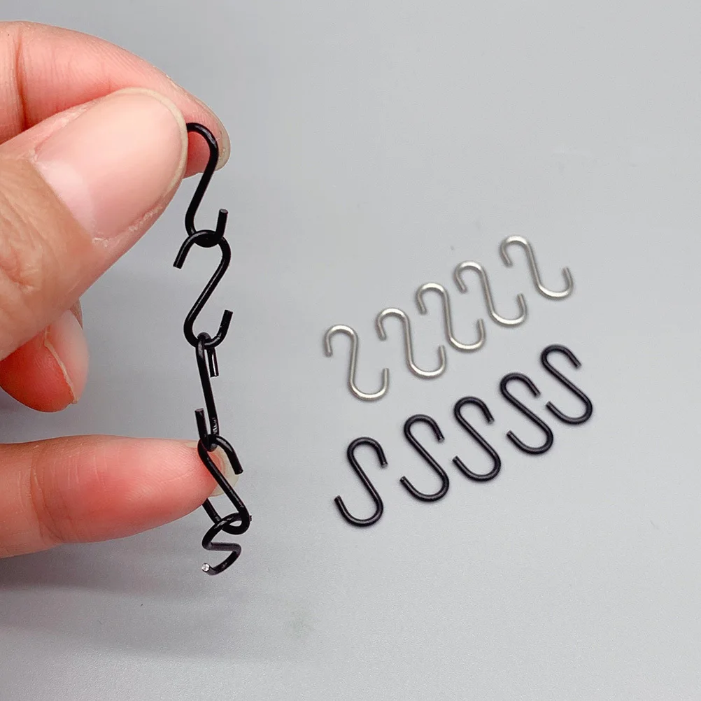

10Pcs S-Hook Miniature Accessories Durable Metal Easy to Use for Dolly Kitchens and Kids Rooms Tiny House Kit Mini Hook