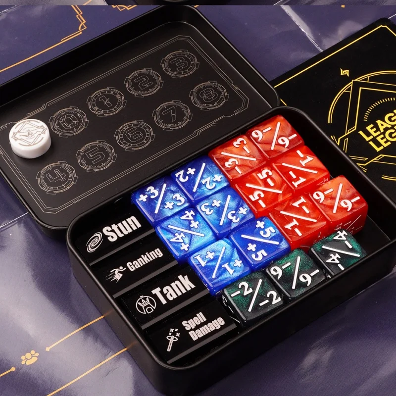 English Riftbound Karten-Kampf-Indikator-Set: Punktezähler, Angriffskraft, Kosten, Gewöhnliche Kampfkraft, Acrylwürfel, STUN Brettspiel, Spielzeug, Geschenk