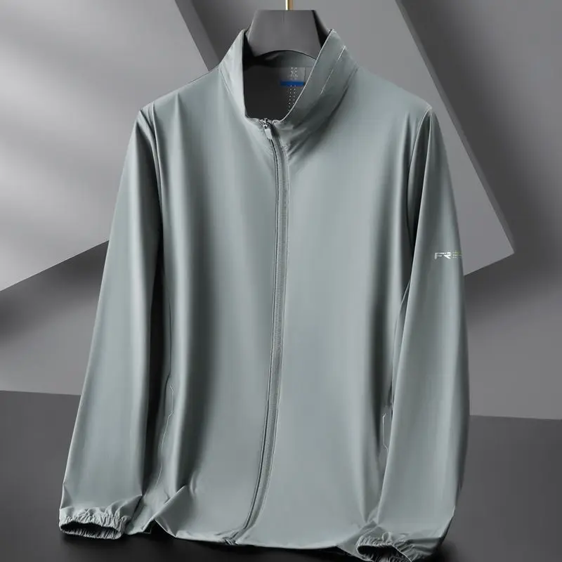 

Summer Sun Protection Stand Collar Men's Thin Outdoor Fishing Jacket