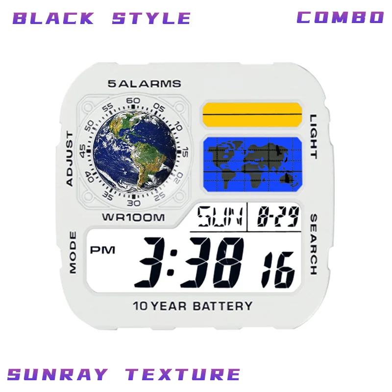 DIY Watch Filter Screen Faceplate Mod Compatable with Casio AE1200 Watch Watch Copper Metal White Black Sunray Style Combo Kit view 3