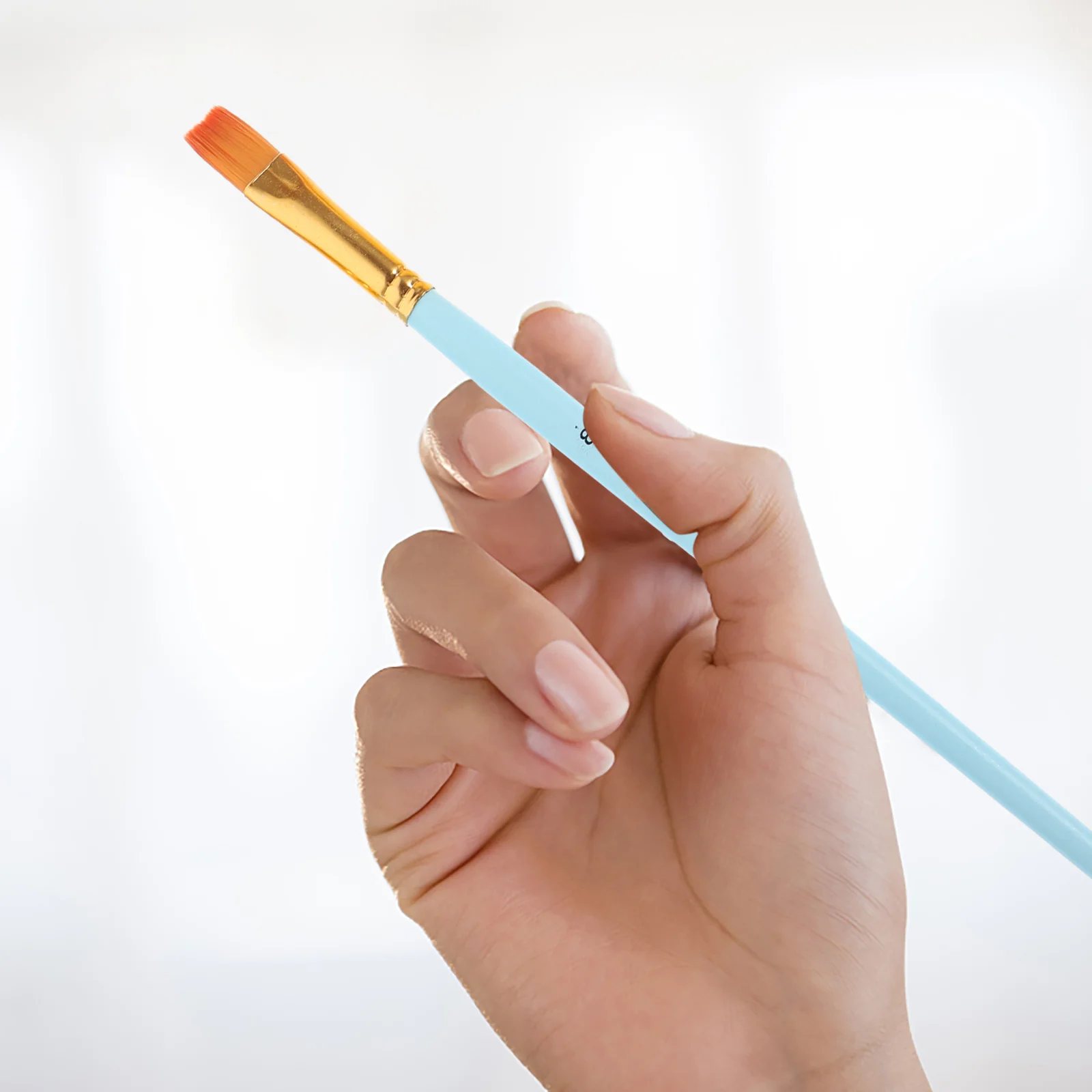 6 Pcs Watercolor Brush Lightweight Painting Paintbrush Flat and Round Tips Head Canvas Nylon Wool Tools