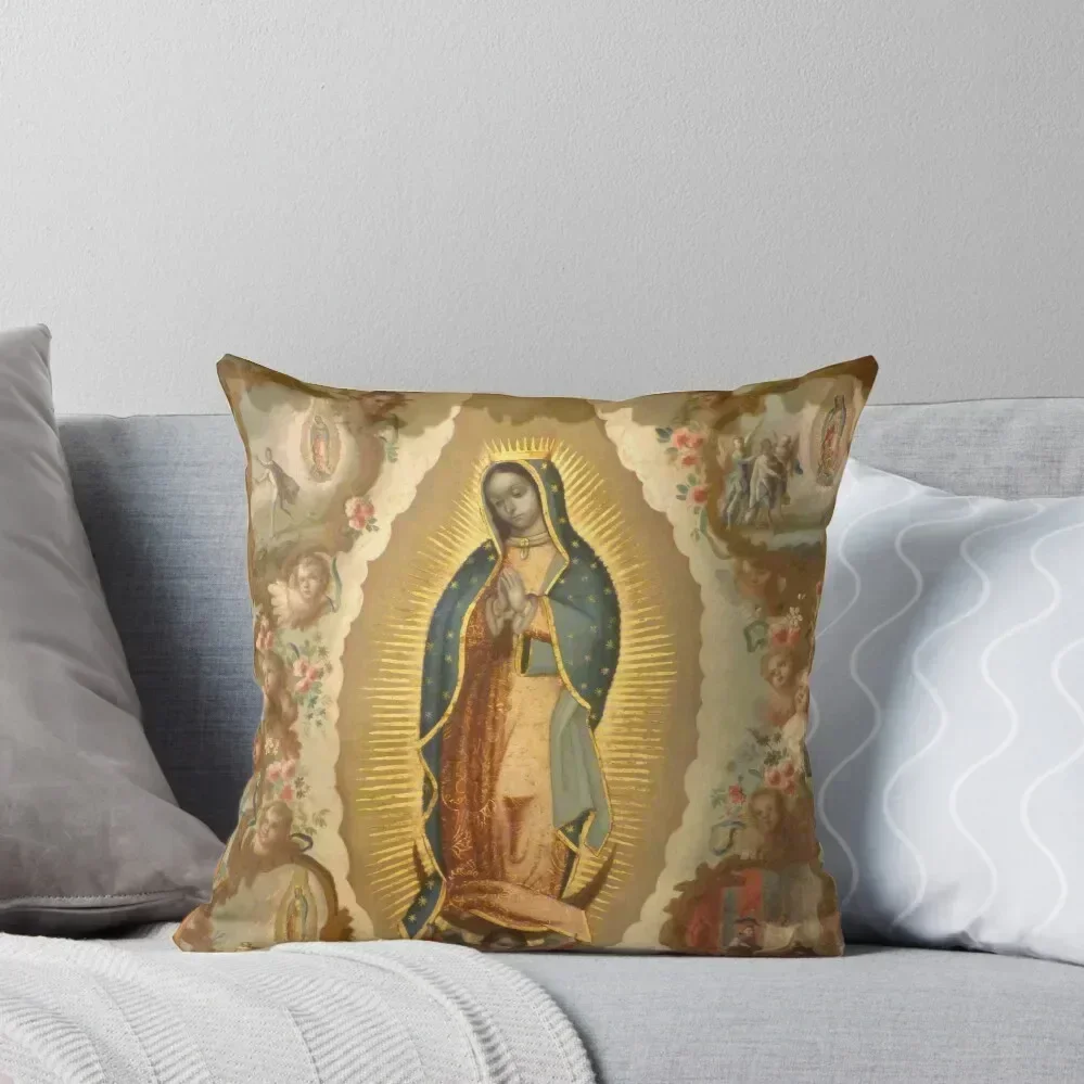 

Virgin of Guadalupe with the four apparitions by Juan de Sáenz Throw Pillow Room decorating items autumn pillowcase pillow