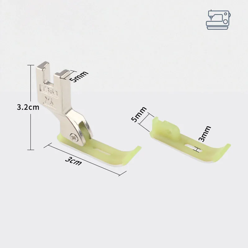 1/3 PCS T363 Plastic 0.3cm Zipper Presser Foot For Industrial Single Needle Lockstitch Sewing Machine Accessories Spare Parts