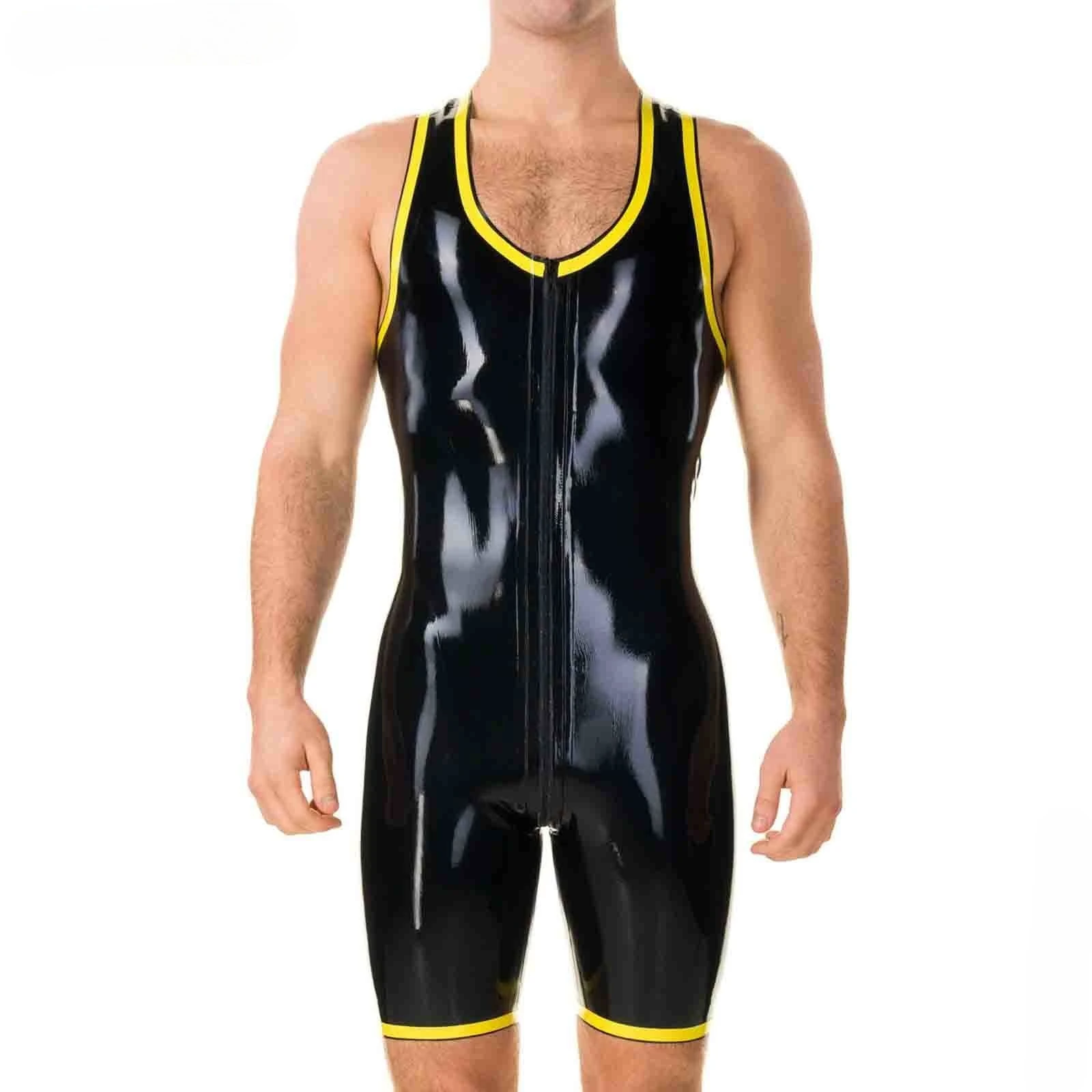 

Latex Jumpsuit Two-way Zipper, Starting From The Chest, Rubber Bodysuit