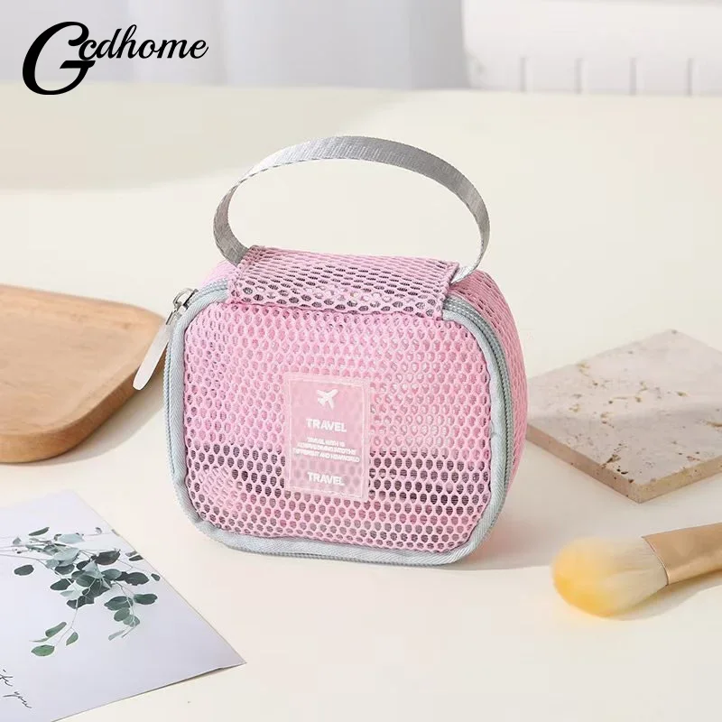 Small Capacity Key Bags Transparent Cosmetic Bag Square Mesh Storage Pouch Mini Zipper Coin Purse Mini Wash Bag Stationery Case