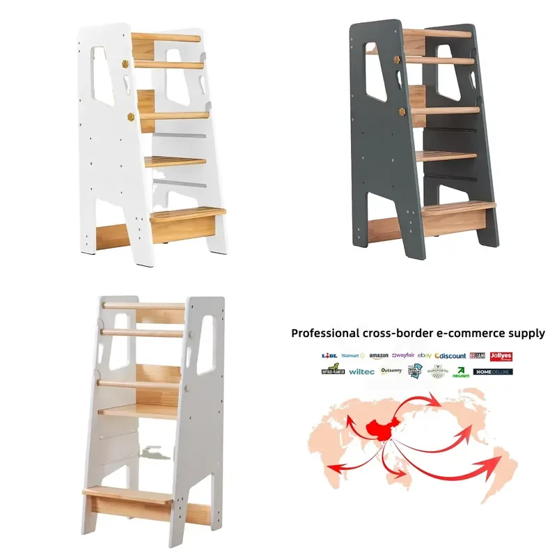 for  Montessori Wooden Toddler Stool Childrens Learning Tower Auxiliary Step Stool  Kids