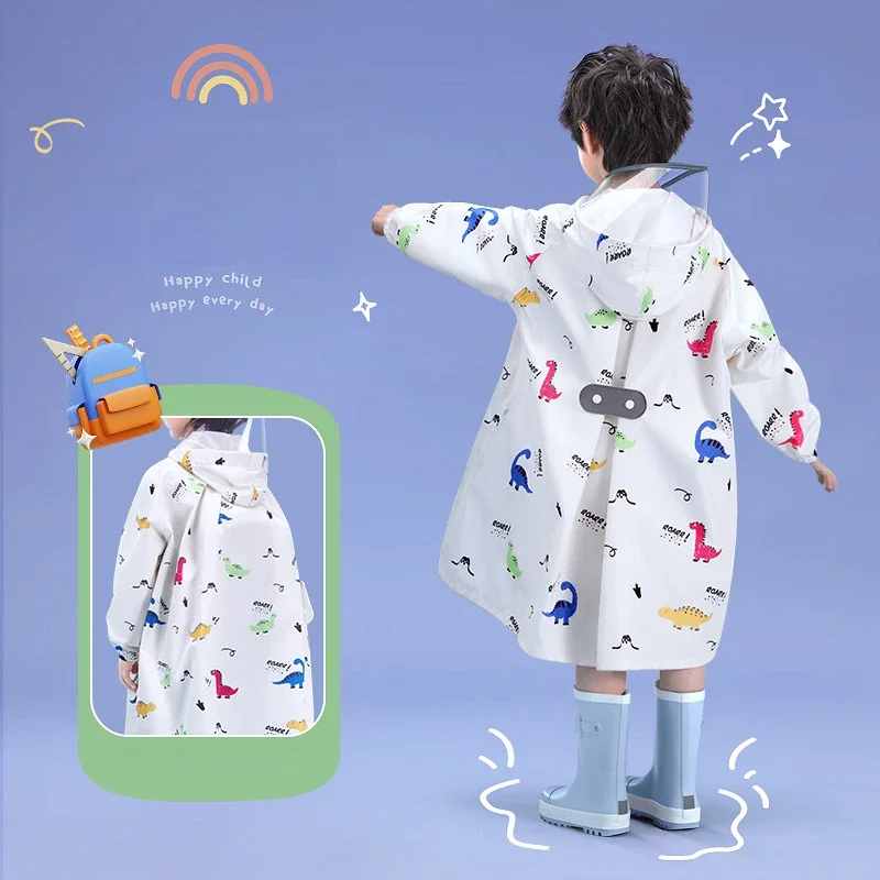 EVA Children Raincoats Raincoat Thickened Waterproof EVA Rain Coat Kids Clear Transparent Tour Waterproof Rainwear Suit