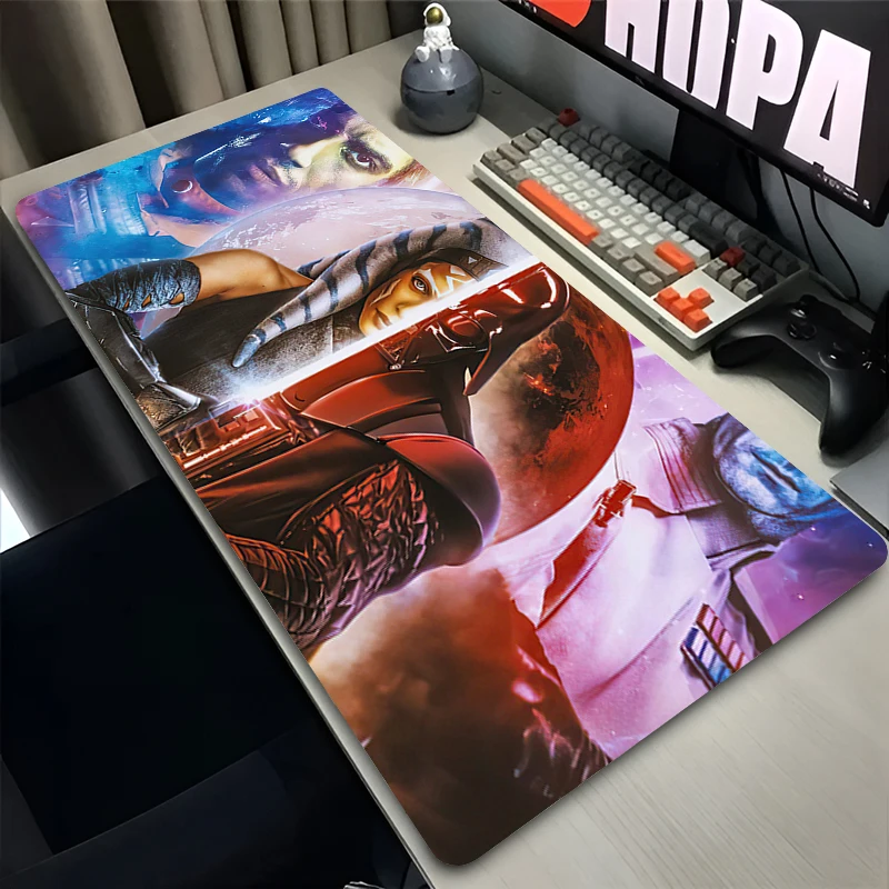 

Laptop Non-slip Office Desk Mat Star Wars Ahsoka Tano Mousepad Large Mouse Pads Custom XXL Gaming Carpet Cartoon Girl Mouse Mats