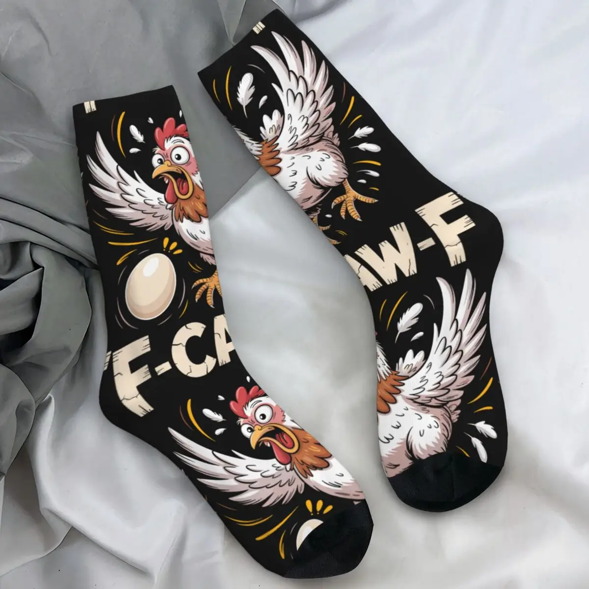 

Носки унисекс, забавные чулки F-CAW-F, осенние забавные теплые мягкие носки с узором, спортивные носки для бега, против пота