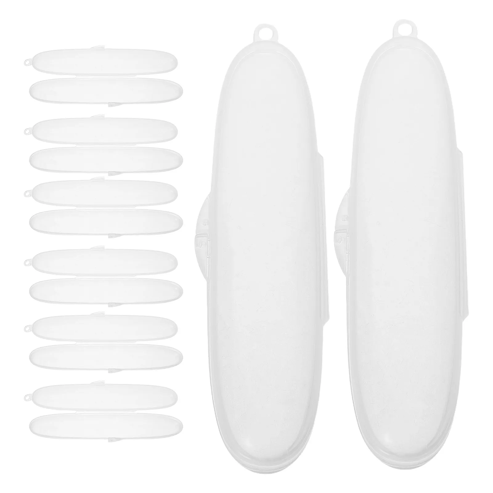 

8Pcs Baby Cutlery Organizer Transparent Reusable Silicone Spoon Fork Box Compact Portable for Toddler Dining Spoon Holder