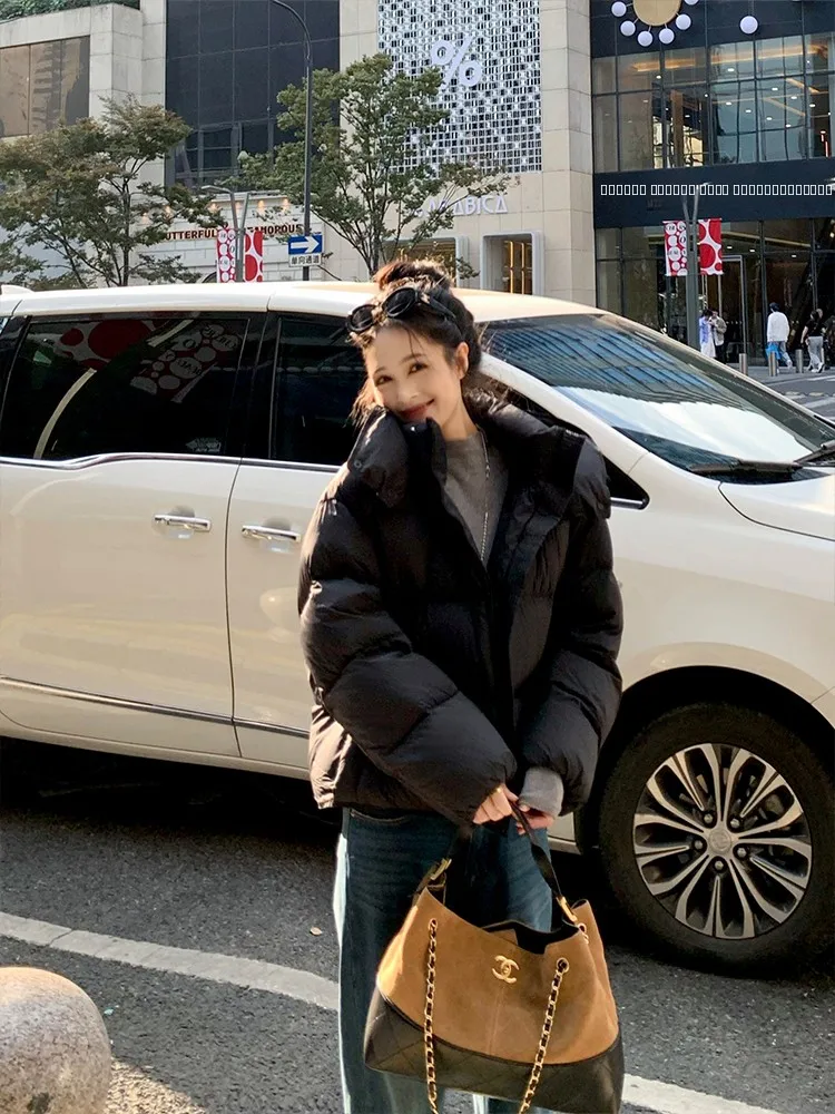 

Linyaner Women's Bla 90% White Du down Puffer Jaet Hooded ort Thiened Winter Coat Casual Loose Fit Warm Nylon