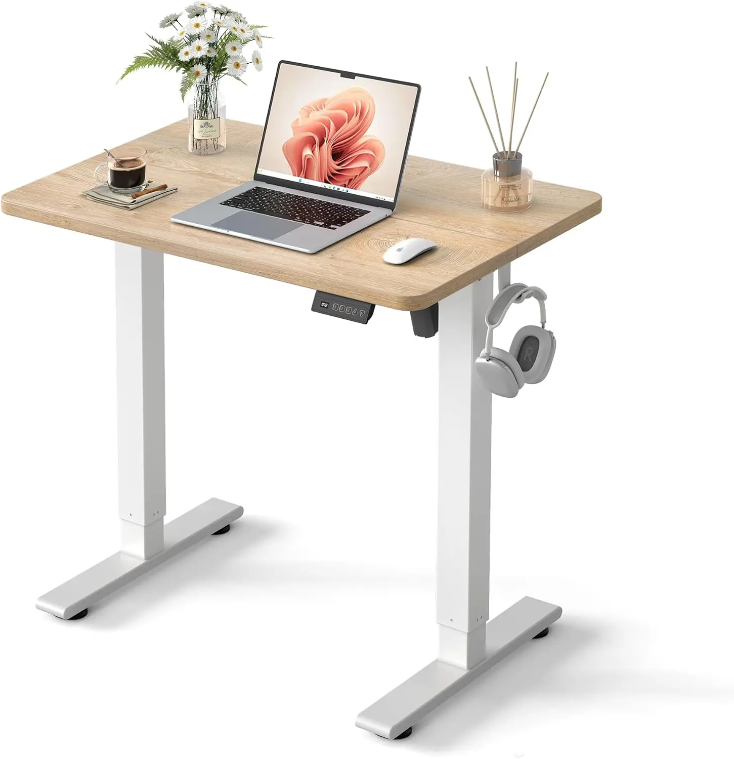 

Standing Desk, 32' Small Sit Stand Home Office Desk, Electric Stand up Desk, Adjustable Desk with