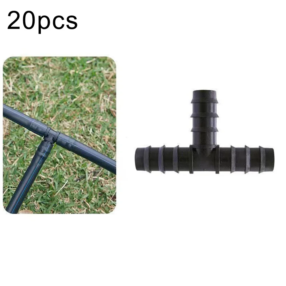 20 Pcs 16mm Barbed Tee Hose Connectors Plastic Pipe Fittings for Washing Machine Garden Hose Irrigation and Watering Use