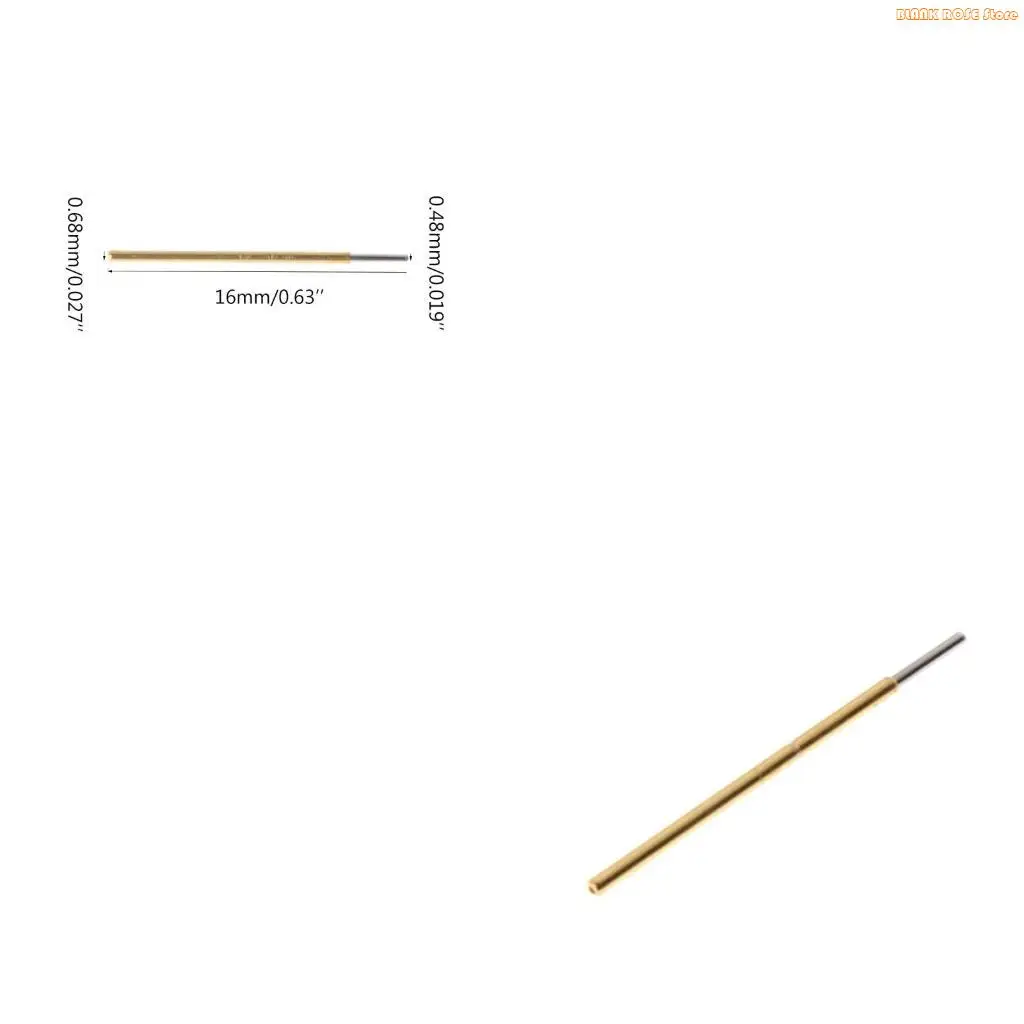 K1AE P50-J1 Spring Test Probe Pogo Pin Test Tool Current Rating 3A Fitting for PCB Testing Resistance 50mΩ Dia 0.68mm 16.35mm