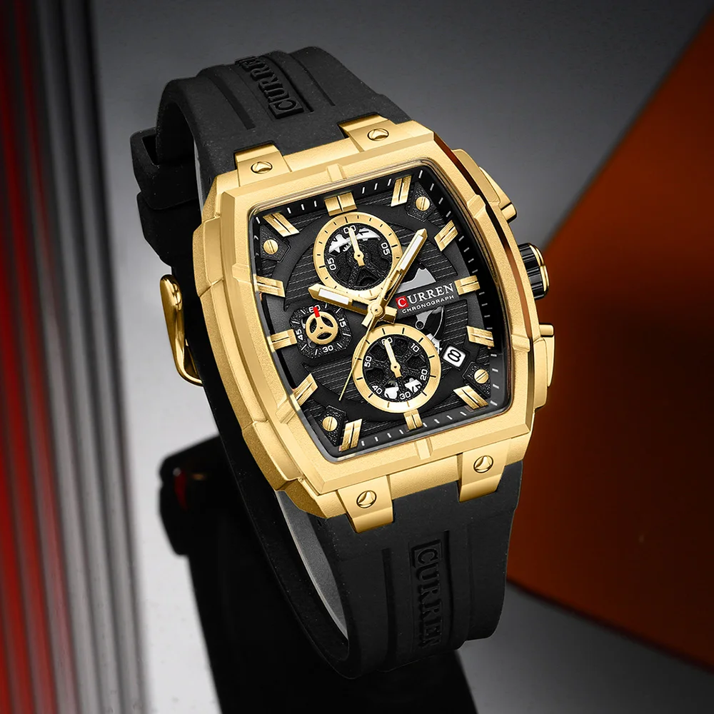 CURREN Men Casual Sport Military Quartz Calendar Wrist Watch for Man Business Leather Waterproof Male Clock Relogio Masculino image 8
