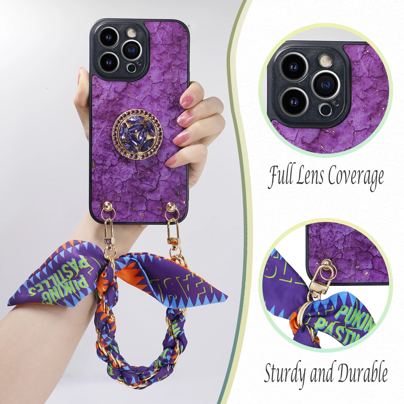 Designed for iPhone 14 Pro Max Case, Purple Marble Pattern Silicone Shockproof iPhone 14 Pro Max Phone Case with [Soft Anti-Scra