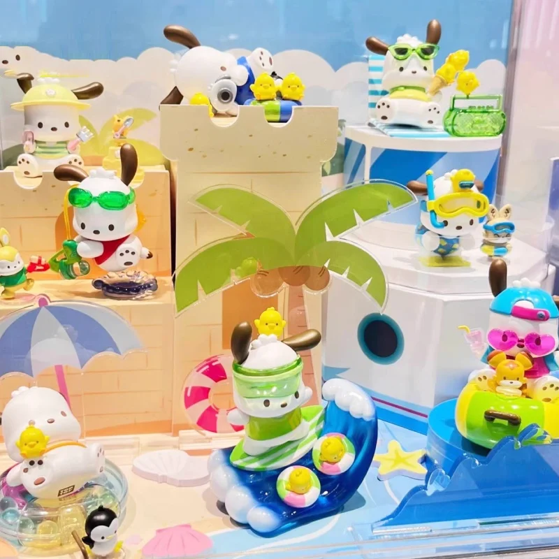 

Sanrio Pachacco Праздничная Пляжная Серия Kawaii настольное украшение модель выставочная фигурка милая игрушка праздник подарок на день рождения Рождество