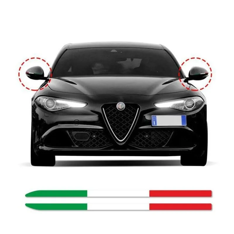 

For Alfa Romeo Giulia Stelvio 147 159 Giulietta Modification Accessories Car Rearview Mirror Decoration Garland Sticker 1Set