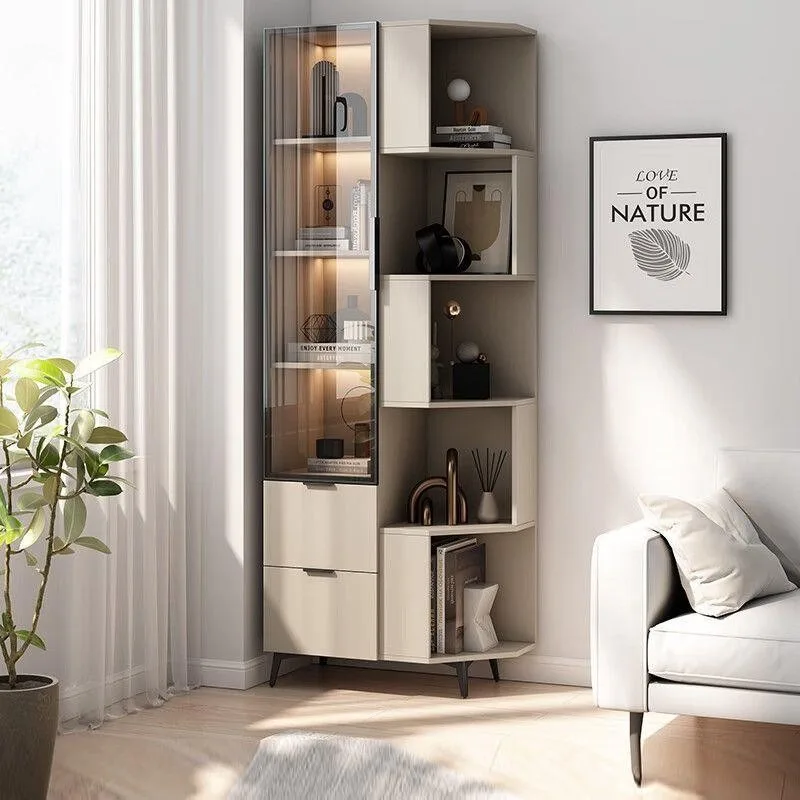 Thickened back plate solid wood environmental multi-layer explosion-proof corner cabinet, room study storage figure cabinet