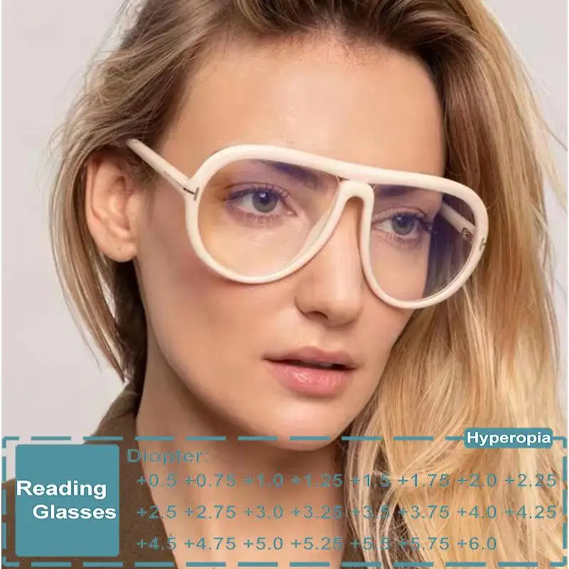 

Designer Oval High Definition Blue Light Blocking Reading Glasses Men Women Clear Lens Optical Eyewear Prescription Glasses