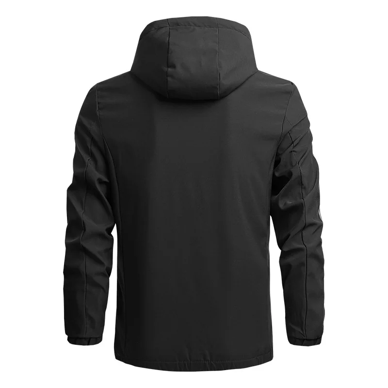 Veste à capuche coupe-vent patchwork pour hommes, manteau de randonnée en plein air, vêtements de sport décontractés, mode, grande taille, 4XL, 5XL