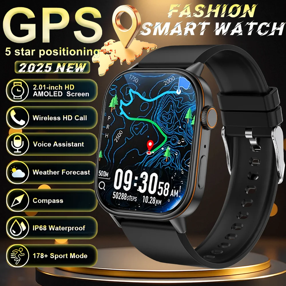 

2025 военные GPS умные часы мужские фонарики компас водостойкий спортивный трекер на открытом воздухе Bluetooth умные часы для звонков для Android IOS