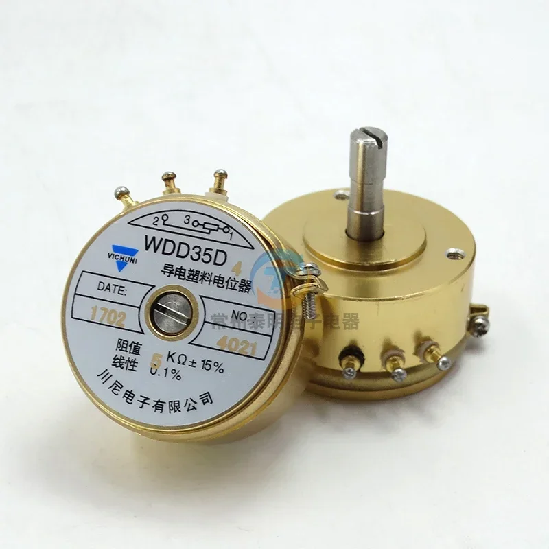 WDD35D-4 Precision Conductive Plastic Potentiometer, Angular Displacement Sensor 1K 2K 5K 10K Linear 0.1%