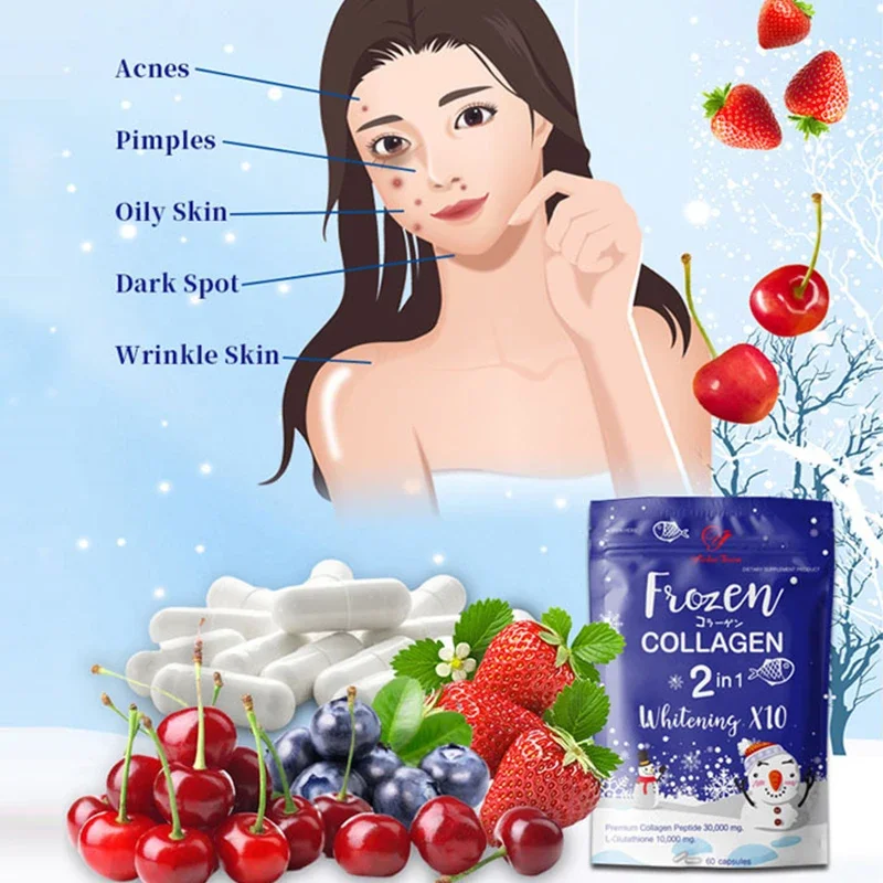 2 Bag 120 Pills Skin Beautifying Collagen Capsule For Acnes Pimples Oil Skin Dark Spot Wrinkle Skin Health Food