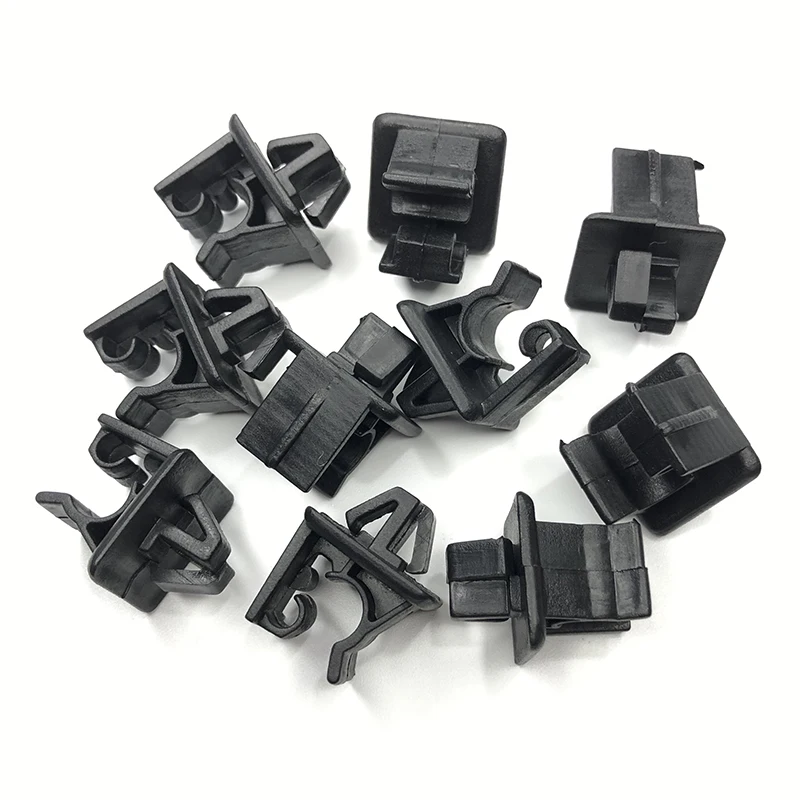 20/10Pcs Clips Fastener Black Car Bonnet Hood Prop Support Rod Clamp Clip Kit for Kia for Hyundai 81174-21010 / 8117421010