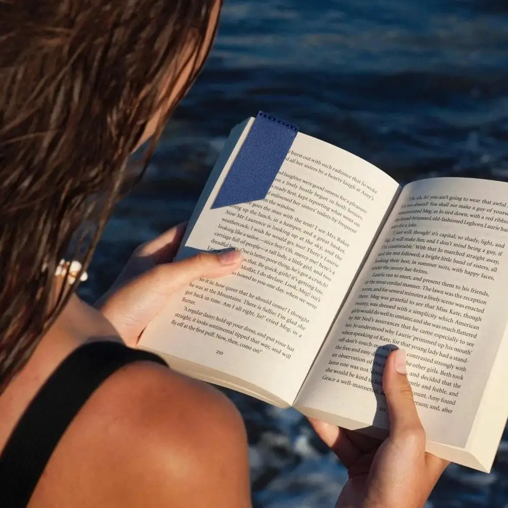 Ученическая закладка для чтения ручной работы, искусственная кожа, однотонная износостойкая Водонепроницаемая декоративная книга для чтения