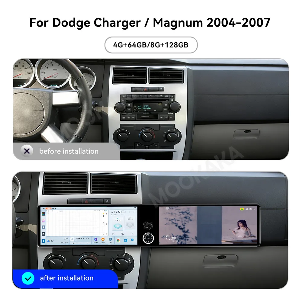 12.3 Inch Screen Car Radio For Dodge Charger Magnum 2004-2007 Android GPS Navigation Multimedia Stereo Receiver Head Unit