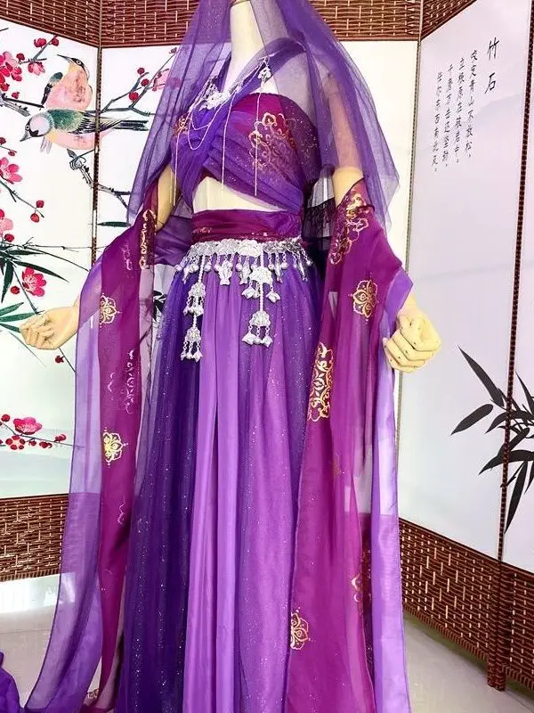 Chinese Style Dunhuang Purple Dance Clothes Loulan Exotic Dress Western Regions Dance Costume