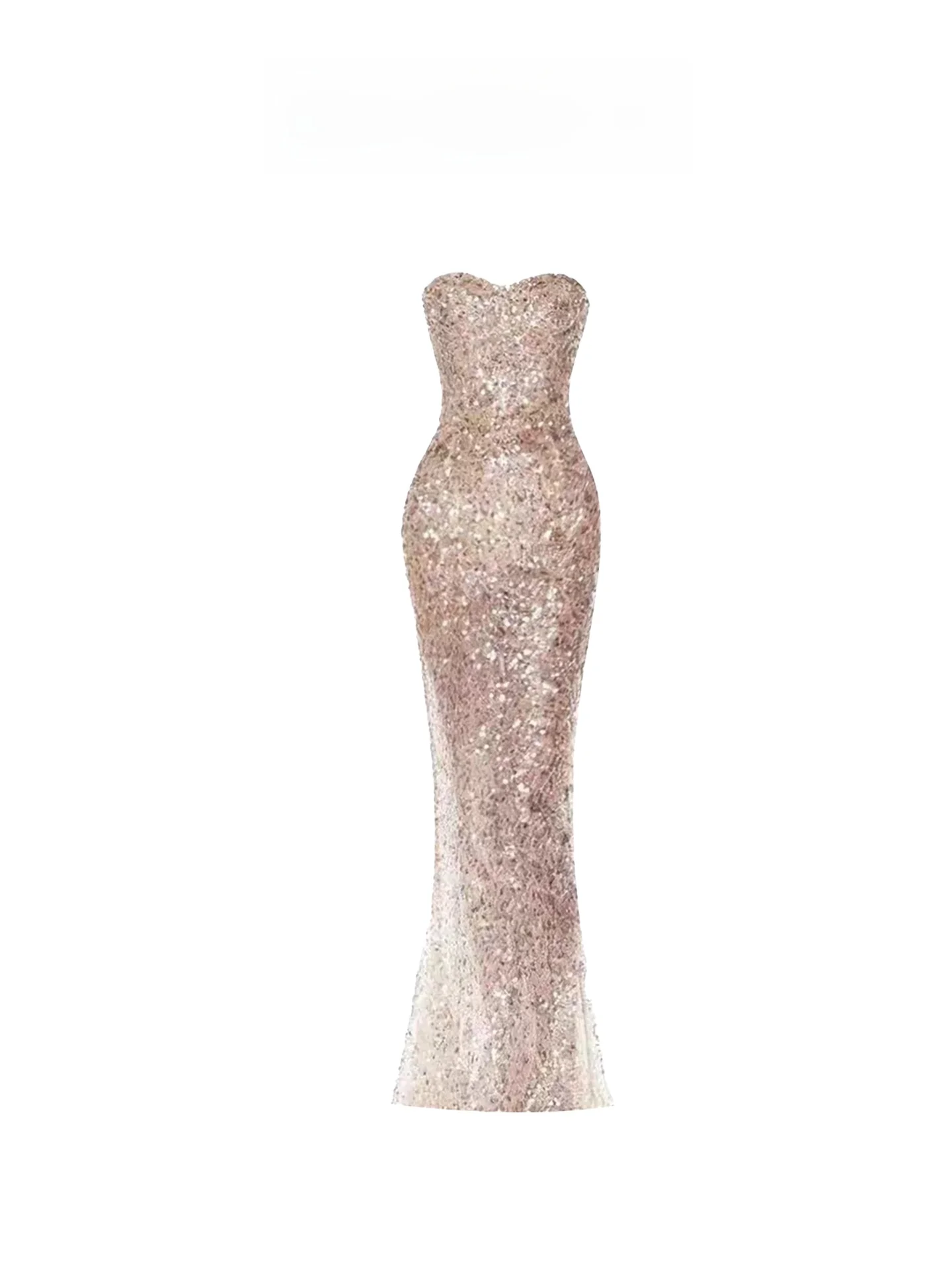 

Ele Sequin Bridesmaid Dr Women's Sexy Bodycon Long Evening Gown Svel Sparkling Heavy Embelliment One oulder