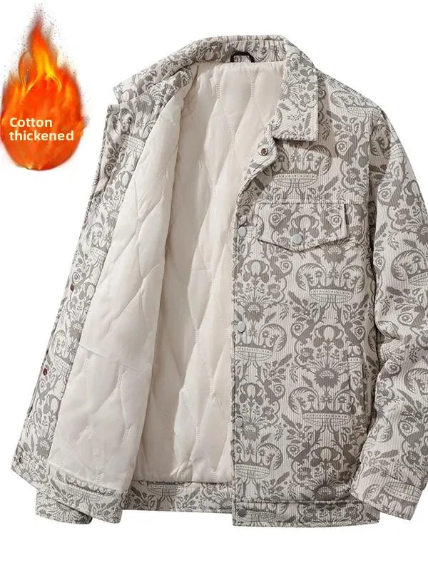 

Новое китайское мужское пальто Jaet, весенне-осеннее вельветовое пальто с откидным воротником и ветровым принтом, модная городская повседневная одежда