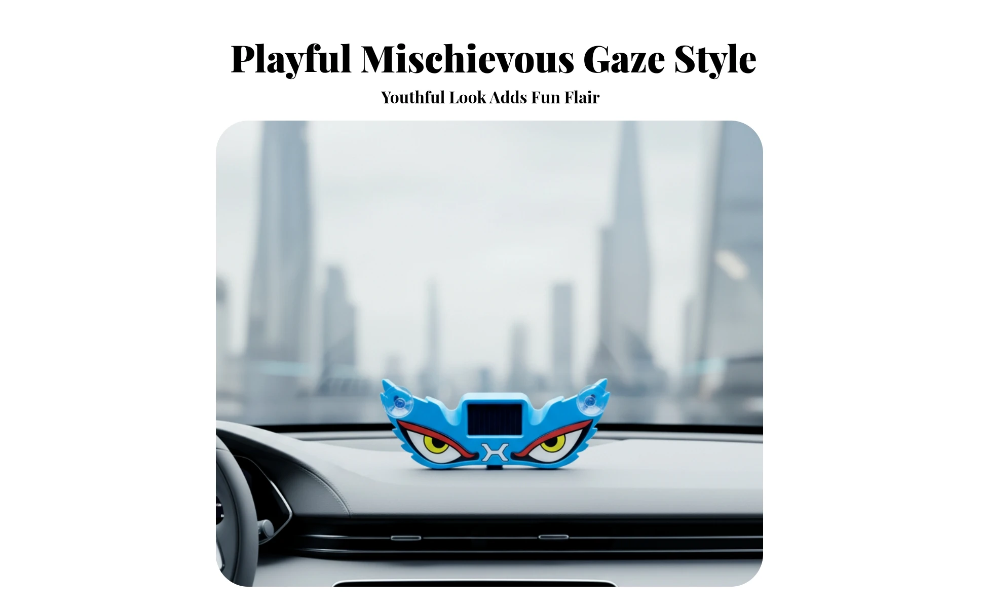 Evil-eye Shaped Suction Cup Car Light Solar Ambient Lighting for Automobile Cabin Personalization