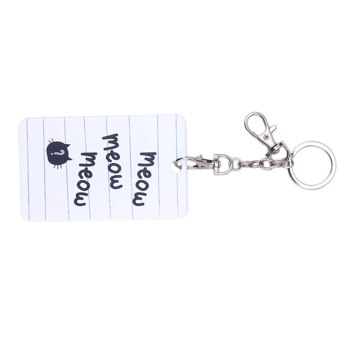 Creative Cartoon Pattern Plastic Id Holder Badge Case Double Sided with Lanyard Detachable Key Ring for Bus Subway Credit Card