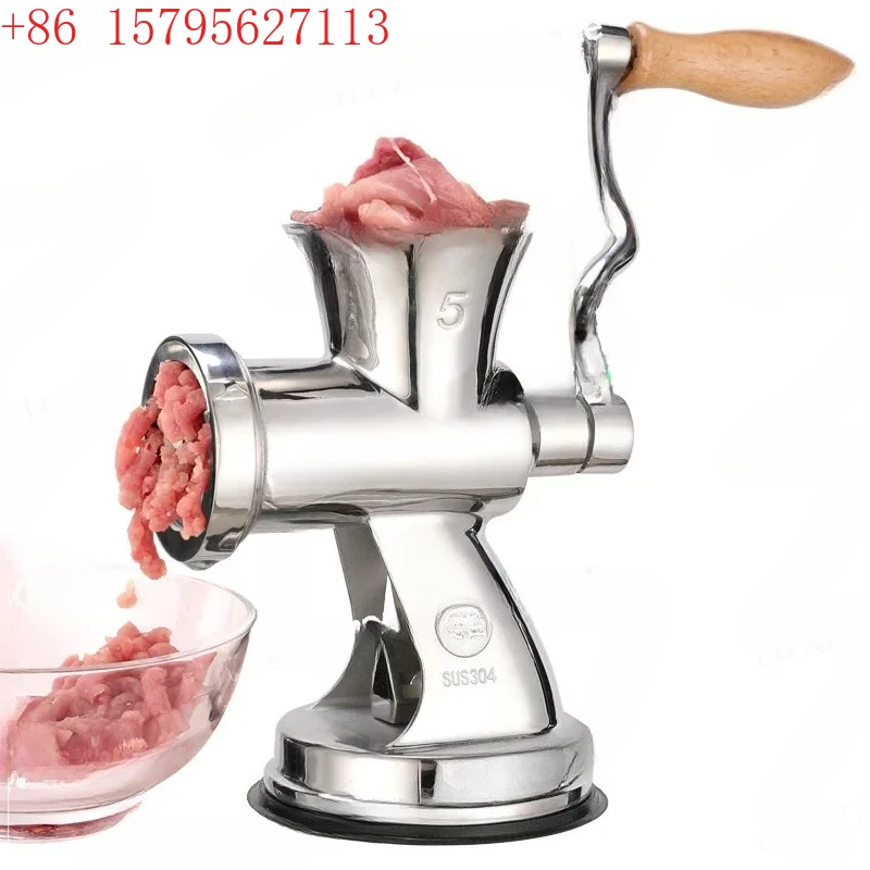 Hand Operated Meat Grinder Multifunctional Kitchen Appliance 304 Stainless Steel Home Manual Sausage Stuffer Mincer (Col
