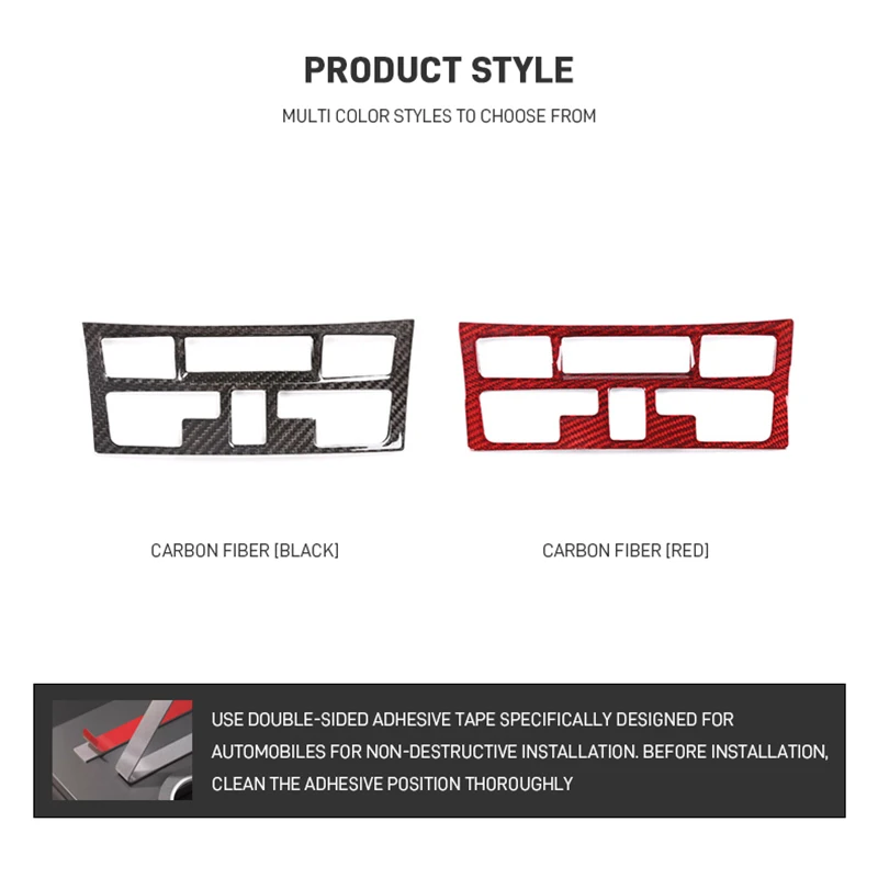 For Porsche 911 2012-2018 718 2016-2019 Real Carbon Fiber Car Central Control Air Conditioning Button Panel Frame Cover Sticker