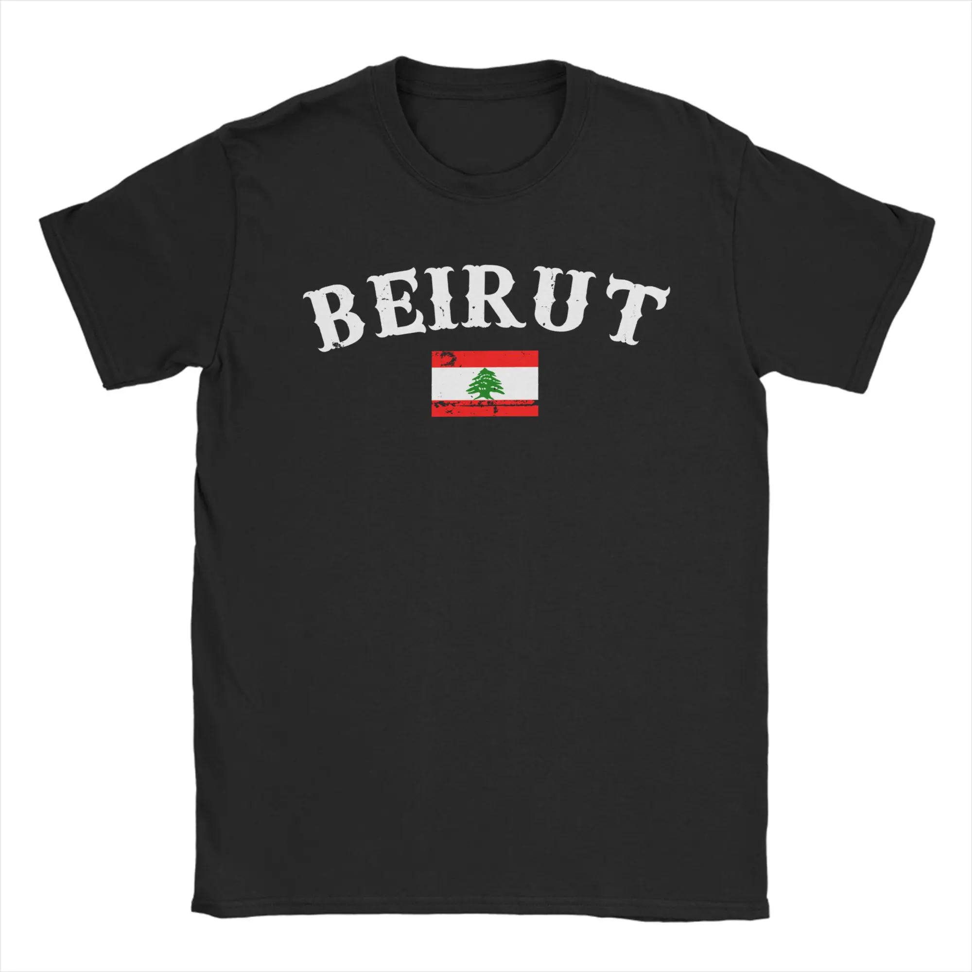 Men Beirut Vintage Lebanon Lebanese Flag T-Shirts Cotton Tops Summer Y2K Funny Short-Sleeve T-Shirt O Neck Popular Tee Shirt