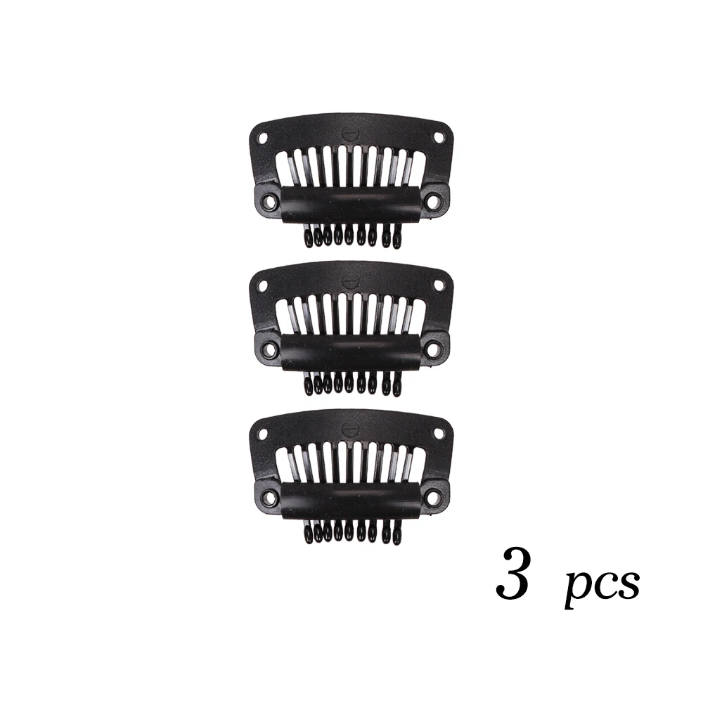32mm Black Plastic Wig Clips, Snap Clips for Hair Extensions