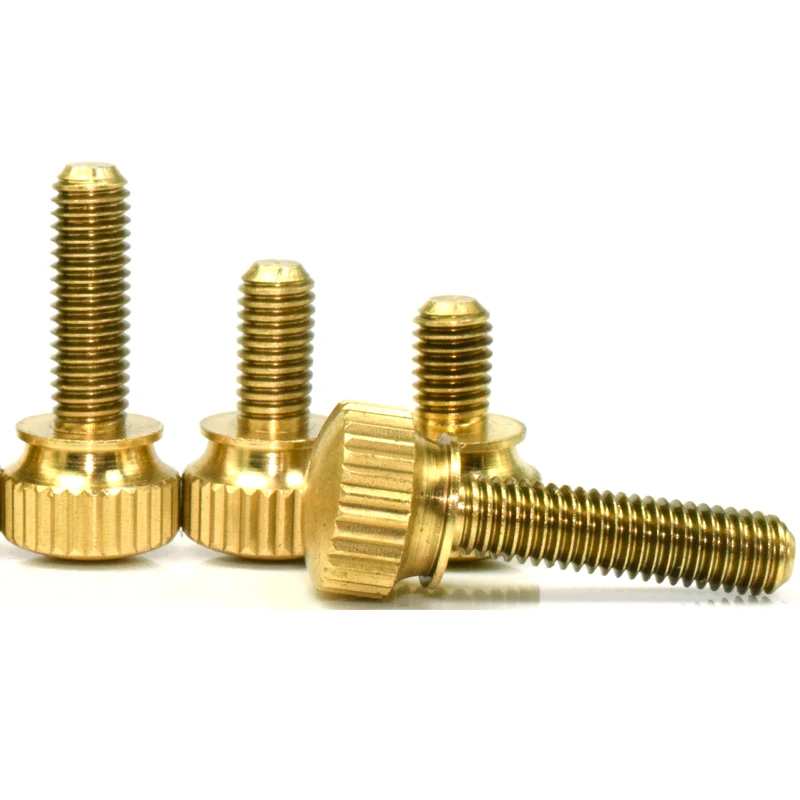 High Conductivity Brass Knurled Thumb Screws, Large Head Hand Adjustment Fasteners for Machinery DIY HHX